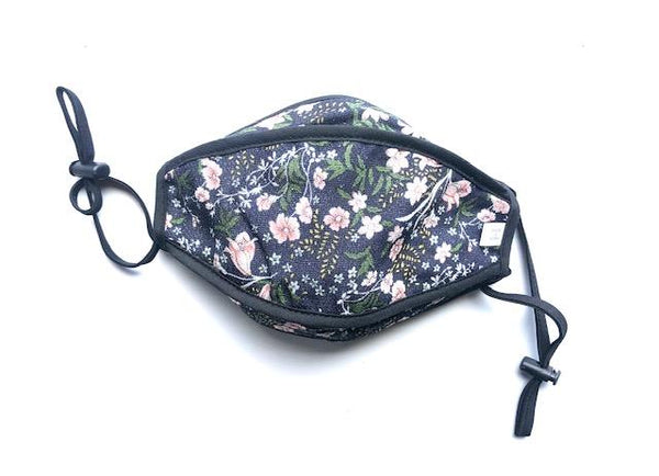 Floral Reversible and Adjustable Face Mask - Adult, Lightweight, Breathable, Top Quality, Made in Korea - eBella Apparel