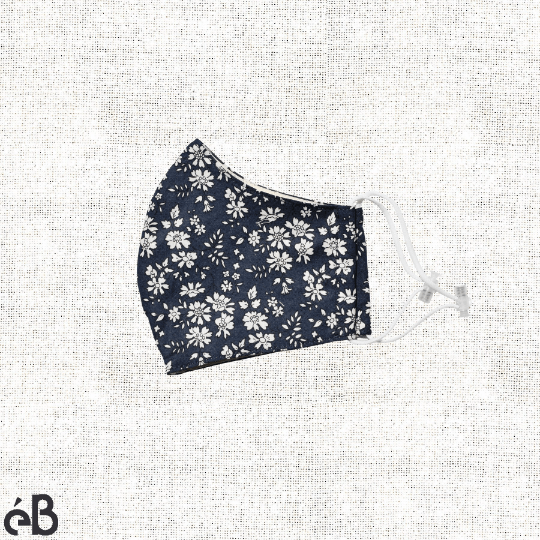 Floral Print II Face Mask, Built-in Filter Pocket and Adjustable Straps - Adult, Lightweight, Breathable, Washable, High Quality - Made in Korea. - eBella Apparel