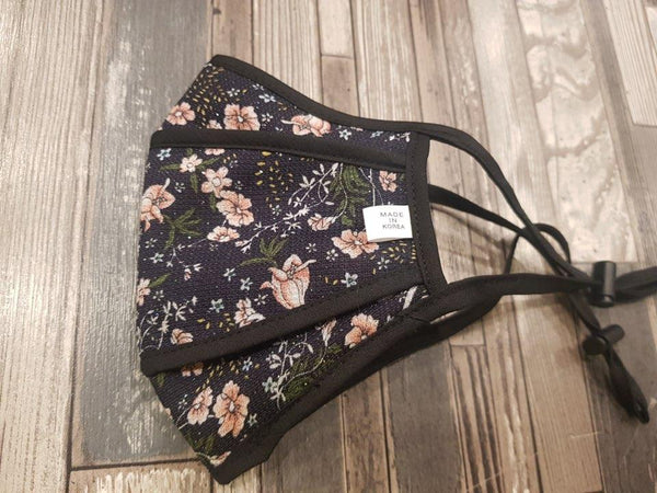 Floral Reversible and Adjustable Face Mask - Adult, Lightweight, Breathable, Top Quality, Made in Korea - eBella Apparel