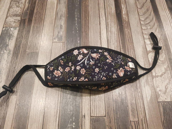 Floral Reversible and Adjustable Face Mask - Adult, Lightweight, Breathable, Top Quality, Made in Korea - eBella Apparel