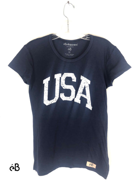 womens usa graphic print tee navy