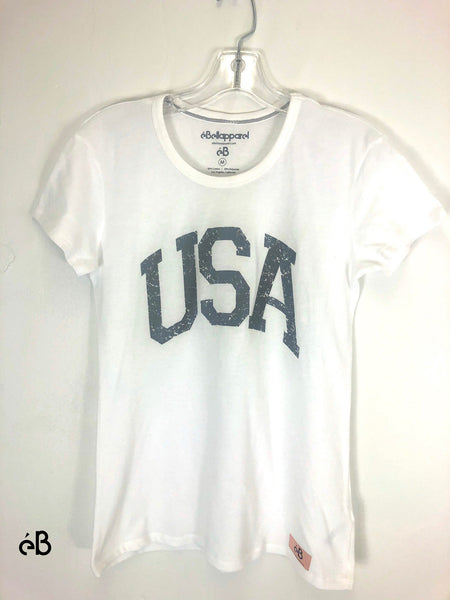 womens usa vintage tee white